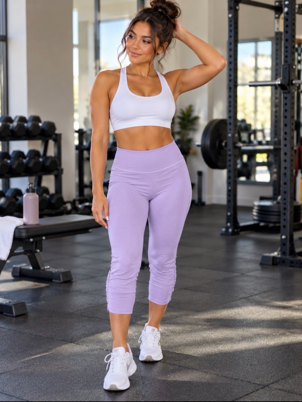PURE NWOT Lavender Cropped Athletic Leggings – Size 8